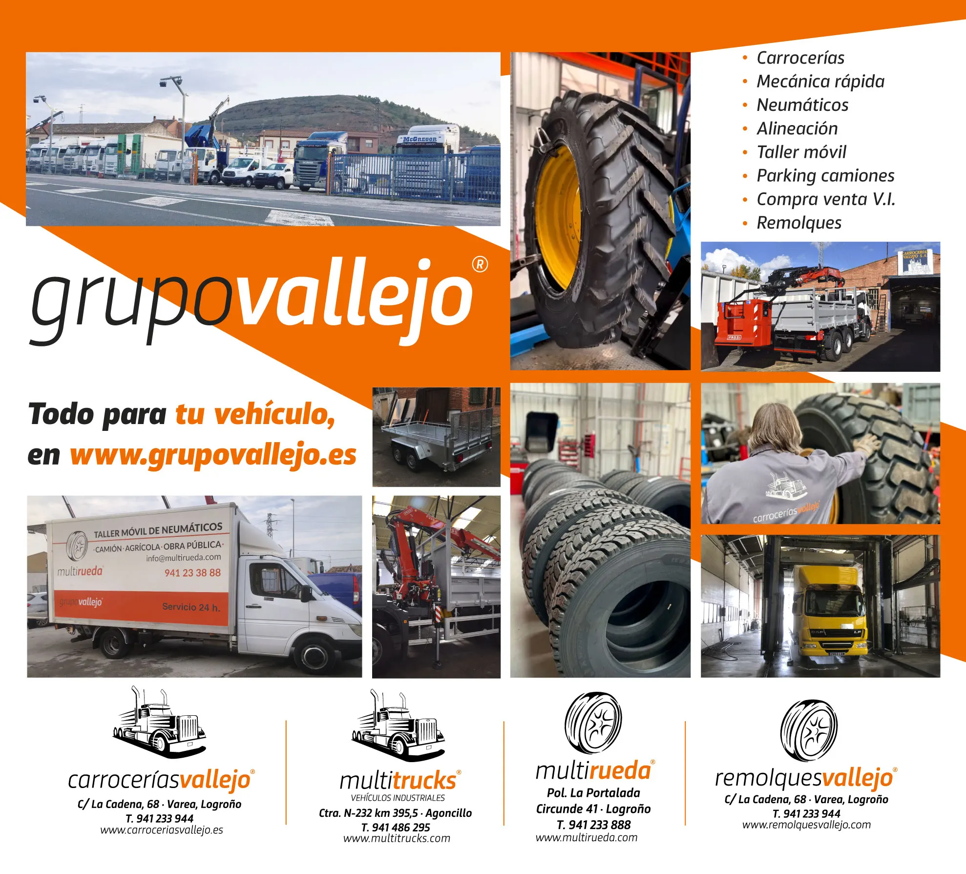 Imagen collage de todas las empresas del Grupo Vallejo